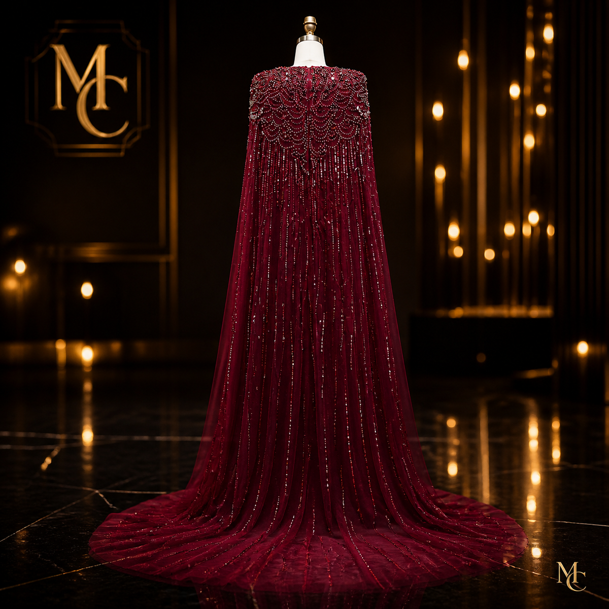 Luxury Dubai Sage Green Women’s dress by MC THE BLACK DIAMOND, featuring elegant fabric and stylish design.