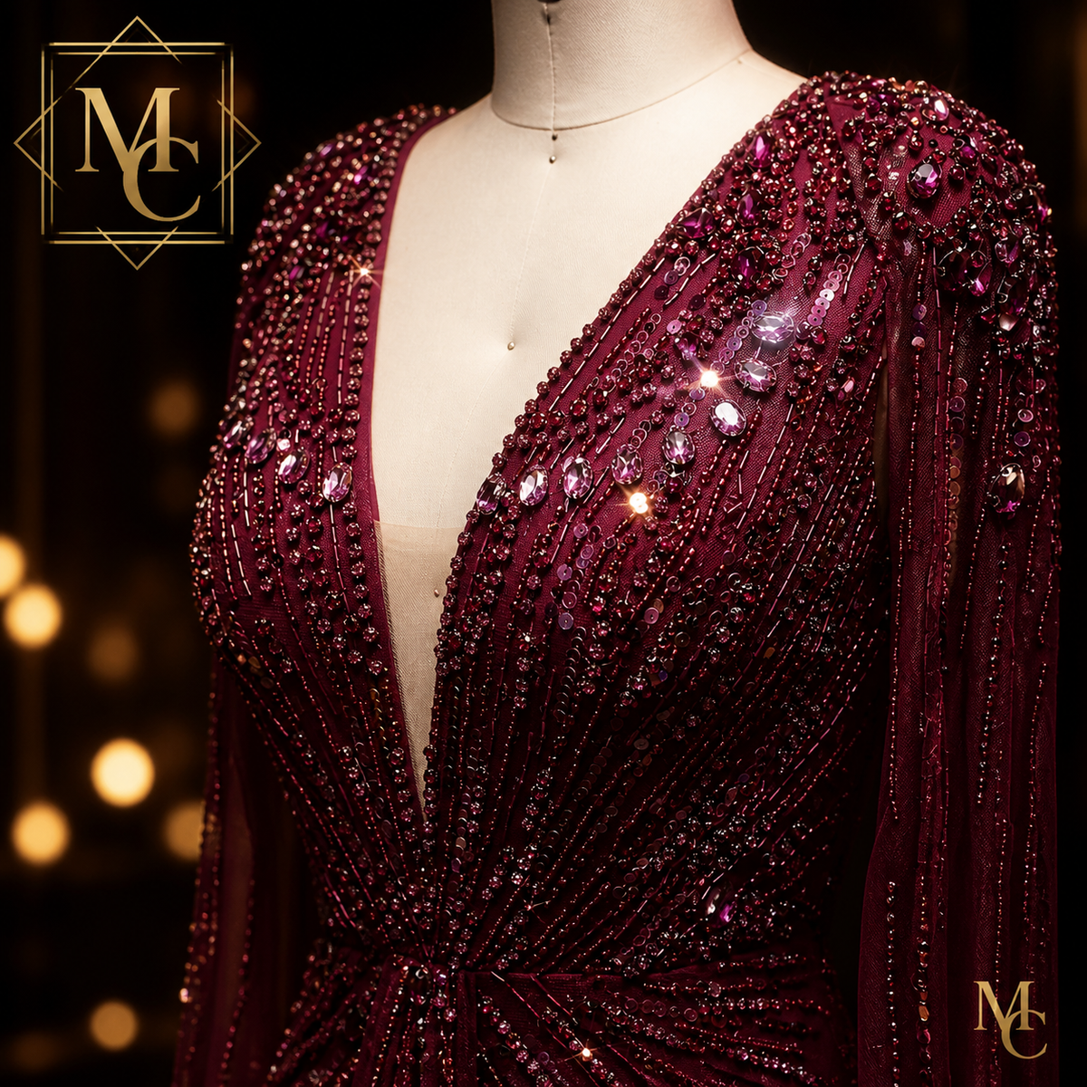 Luxury Dubai Sage Green Women’s Dress by MC THE BLACK DIAMOND, stylish MC BRAND dress with elegant design and vibrant color.