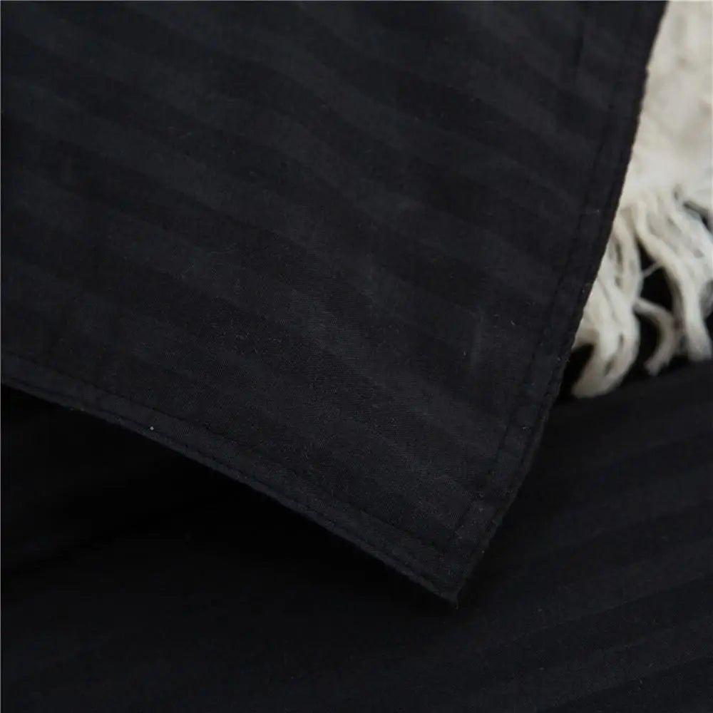 Black quilt set by MC THE BLACK DIAMOND, double to king size bedding with solid color comforter and duvet cover, high-quality home textile.