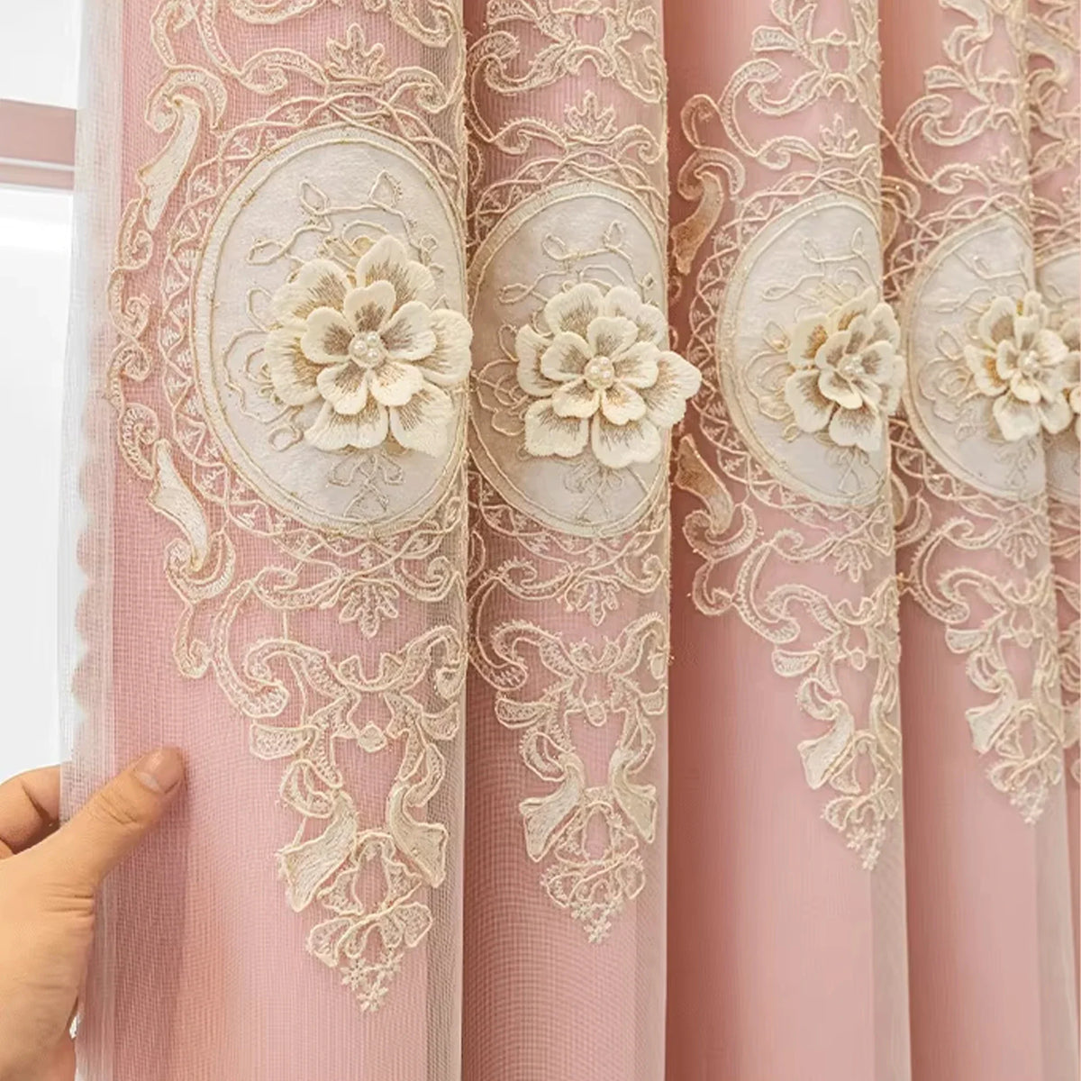 Pink chenille curtains by 𝕄𝕮 𝕋𝕙𝕖 𝔹𝕝𝕒𝕔𝕜 𝔻𝕚𝕒𝕞𝕠𝕟𝕕