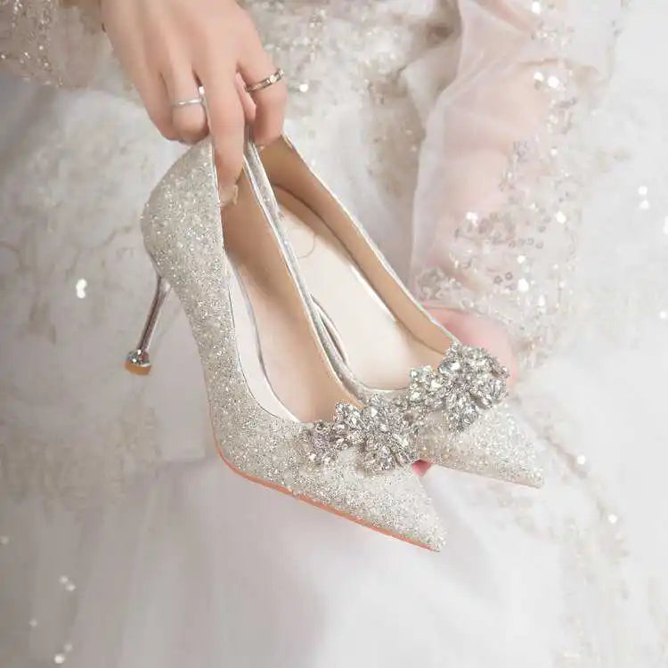 Silver crystal high heels from 𝕄𝕔 𝕋𝕙𝕖 𝔹𝕝𝕒𝕔𝕜 𝔻𝕚𝕒𝕞𝕠𝕟𝕕