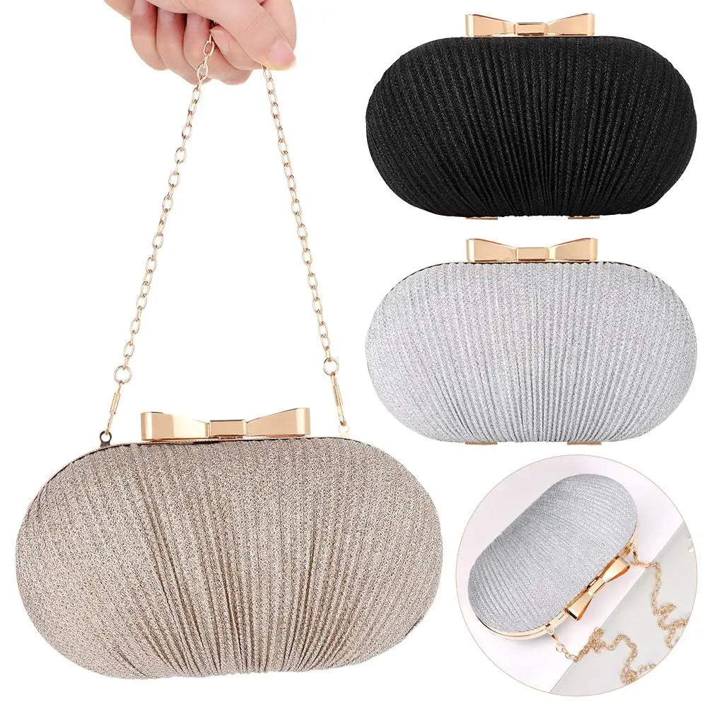 MC The Black Diamond wedding bridal clutch handbag for women, elegant evening party chain bag with sleek design.