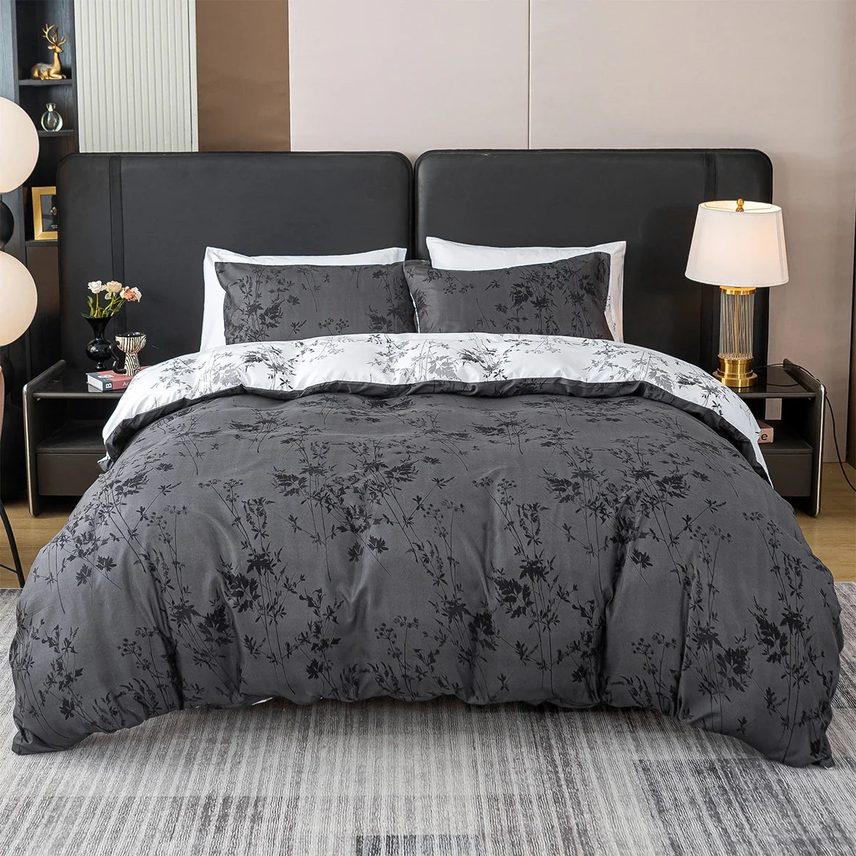 Zhusheng Kongye pattern print duvet cover set by MC The Black Diamonds, featuring detailed bedsheets with intricate design in the image.