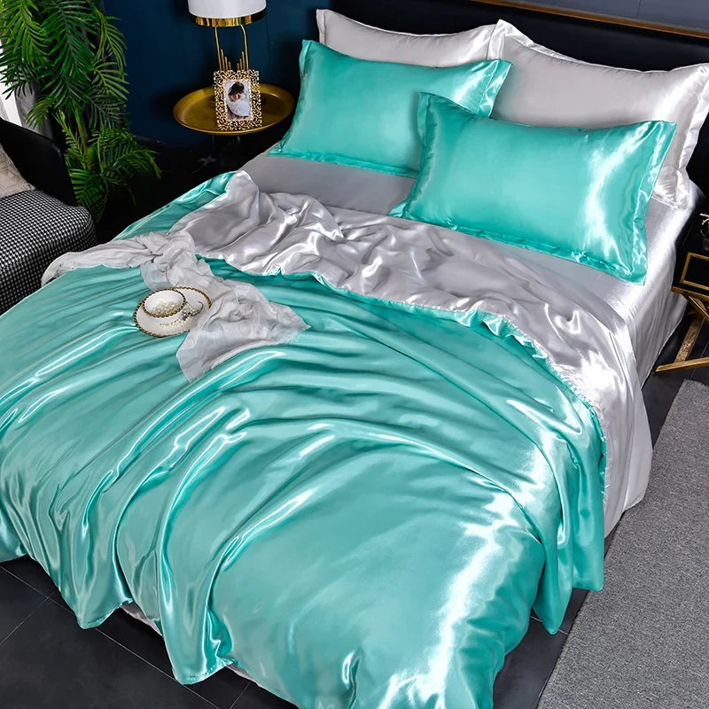Luxury Mulberry silky bedding set with satin duvet cover and sheets from 𝕄𝕔 𝕋𝕙𝕖 𝔹𝕝𝕒𝕔𝕜 𝔻𝕚𝕒𝕞�