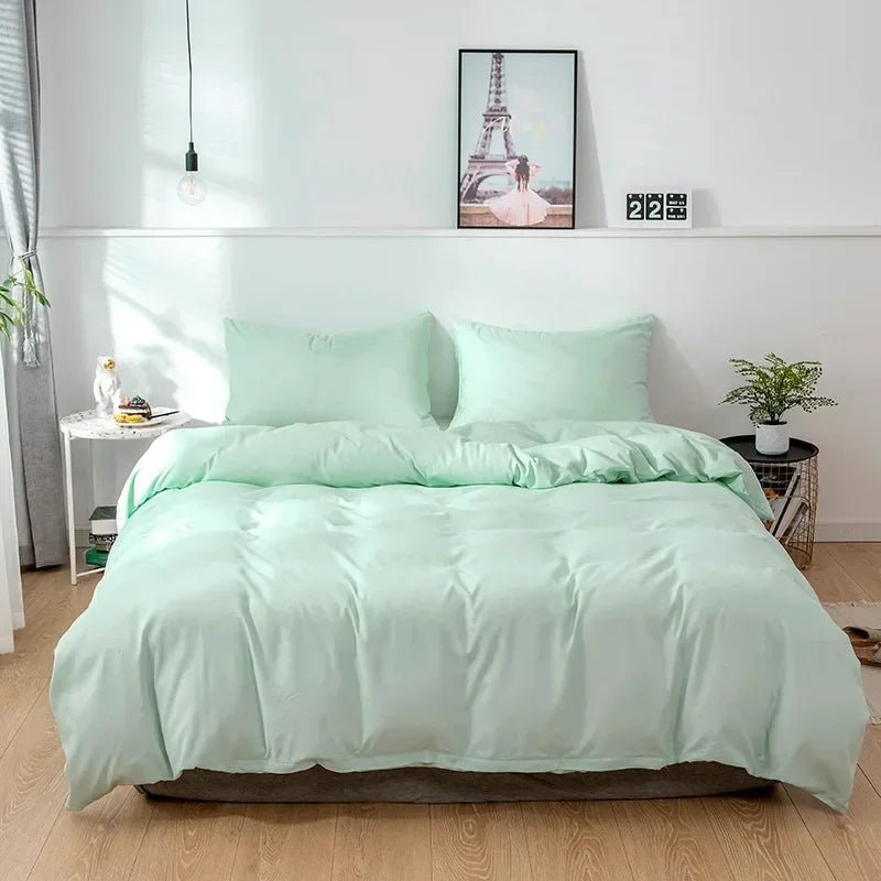 Nordic solid color sanding duvet cover from MC The Black Diamonds, showcasing smooth fabric and minimalist design.