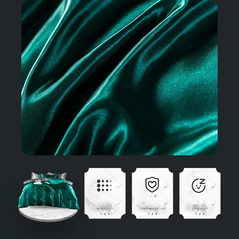 Luxury Mulberry satin bedding set with duvet cover and sheets from 𝕄𝕔 𝕋𝕙𝕖 𝔹𝕝𝕒𝕔𝕜 𝔻𝕚𝕒𝕞�