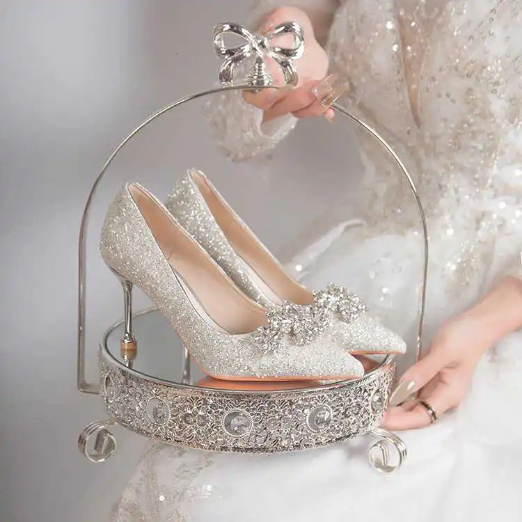 Silver crystal high heels from 𝕄𝕮 𝕋𝕙𝕖 𝔹𝕝𝕒𝕔𝕜 𝔻𝕚𝕒𝕞𝕠𝕟𝕕