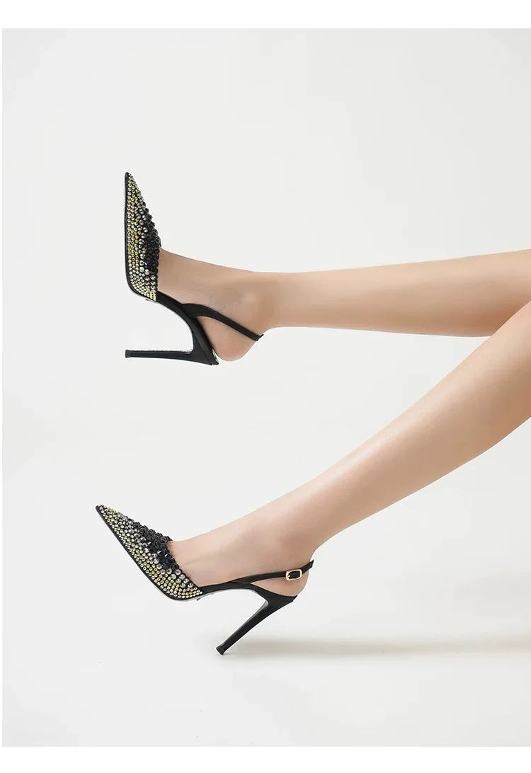 Luxury Rhinestones gradient slingback high heels by 𝕄𝕔 𝕋𝕙𝕖 𝔹𝕝𝕒𝕔𝕜 𝔻𝕚𝕒𝕞𝕠�