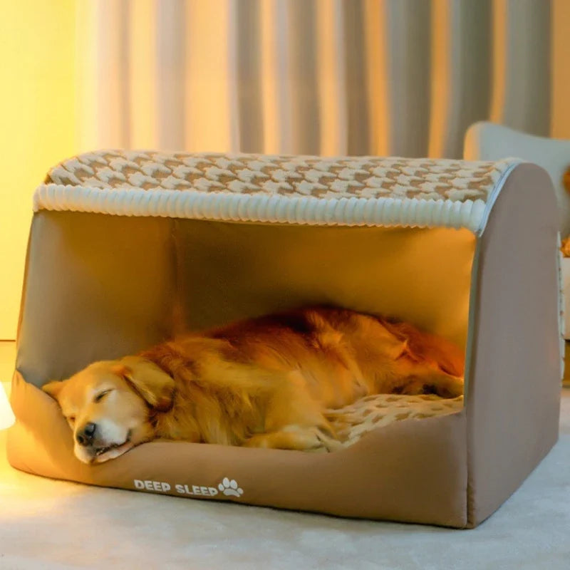 MC THE BLACK DIAMOND winter dog kennel nest with washable, plush bed for medium and large dogs, providing deep sleep and comfort