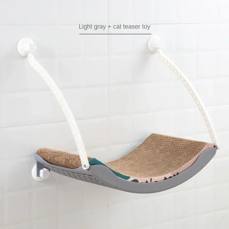 MC THE BLACK DIAMOND cat hammock bed with Arctic fleece cushion, suction cup, and hanging design for balcony windows.