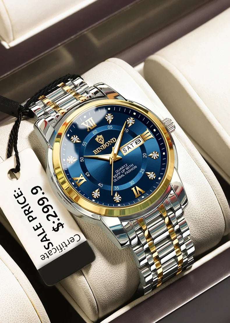 Luxury MC The Black Diamond diver watch for men, 30ATM waterproof sport watch with date display and bold design.