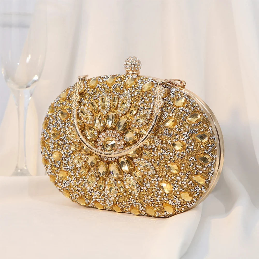 Luxury diamond clutch evening bag by MC THE BLACK DIAMOND, featuring elegant design with sparkling diamond accents for women.