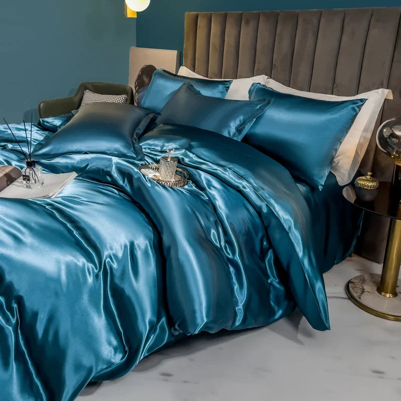 Solid silk bedding set from 𝕄𝕔 𝕋𝕙𝕖 𝔹𝕝𝕒𝕔𝕜 𝔻𝕚𝕒𝕞𝕠𝕟𝕕