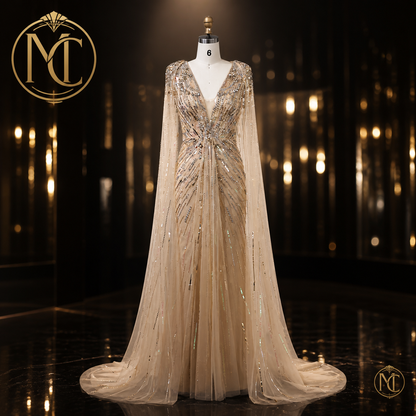 Luxury Dubai Sage Gree women’s dress by MC THE BLACK DIAMOND, featuring elegant fabric and stylish design.