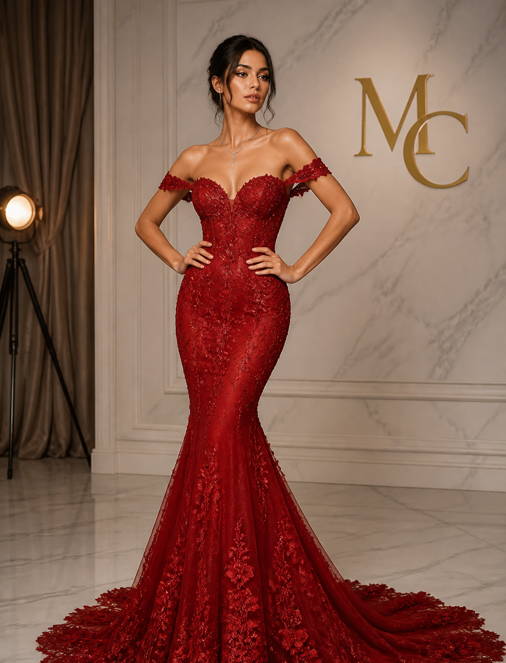 MC THE BLACK DIAMOND sweetheart long sleeve prom dress with side slit, elegant evening gown for special occasions.