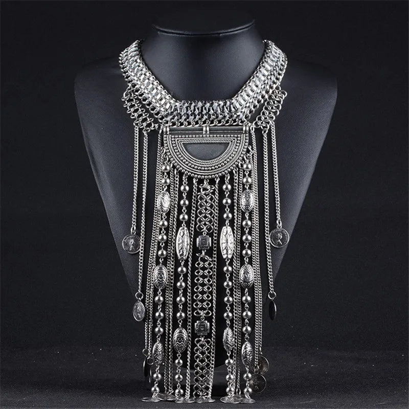 Long boho fashion necklace by 𝕄𝕔 𝕋𝕙𝕖 𝔹𝕝𝕒𝕔𝕜 𝔻𝕚𝕒𝕞𝕠𝕟�