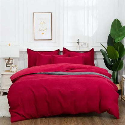 Black quilt set by MC THE BLACK DIAMOND, double to king size bedding with solid color comforter and duvet cover for home textile decor.