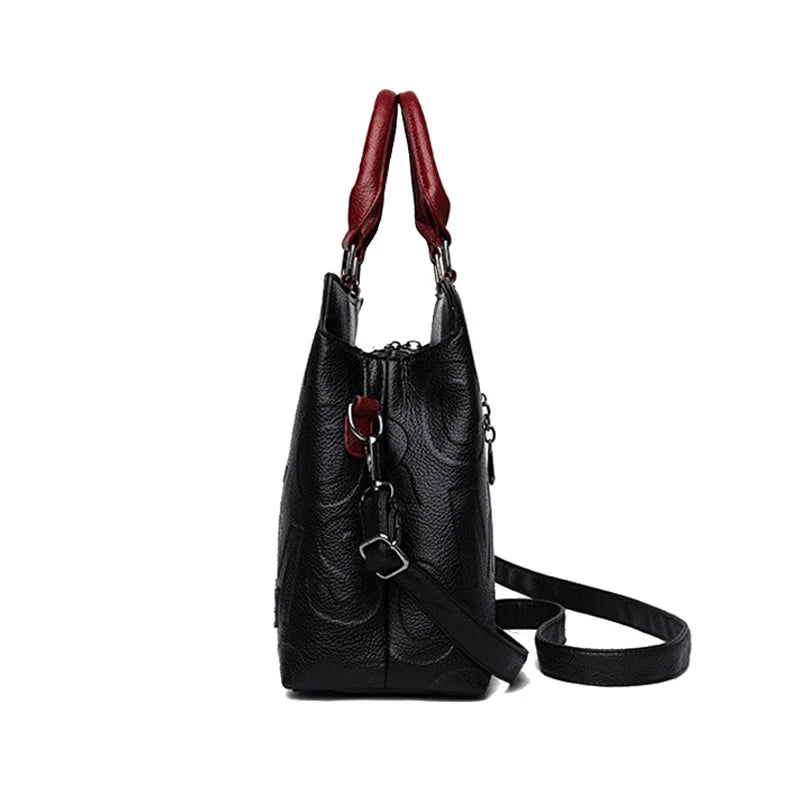 MC THE BLACK DIAMOND PU leather casual crossbody bag for women with large capacity, stylish designer tote and travel shoulder bag