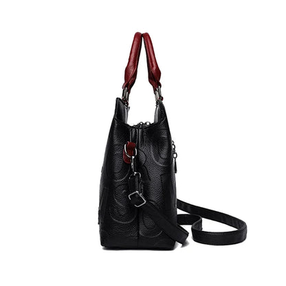 MC THE BLACK DIAMOND PU leather casual crossbody bag for women with large capacity, stylish designer tote and travel shoulder bag