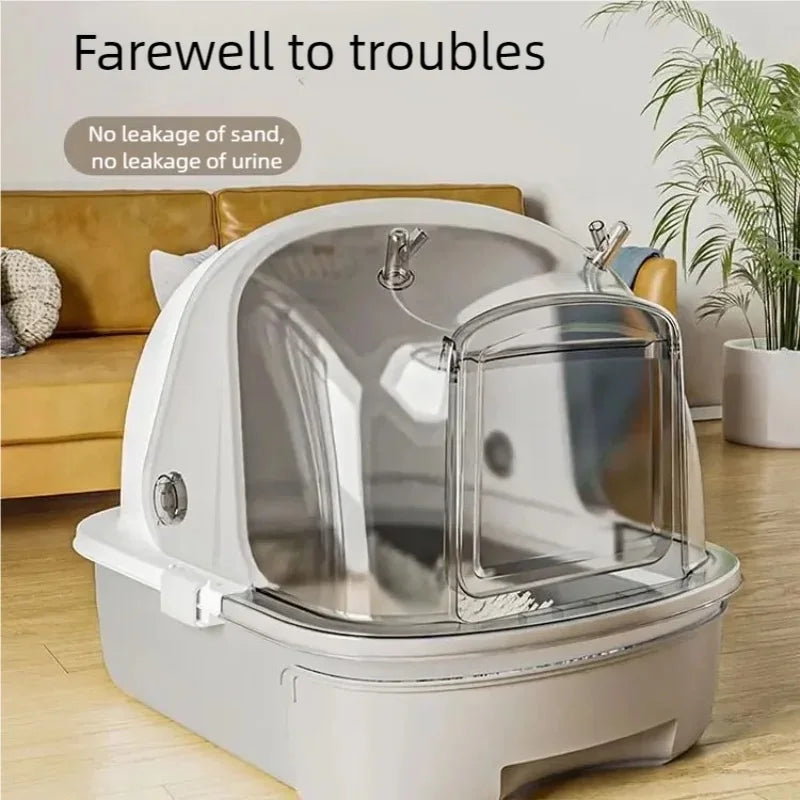 Extra-large MC THE BLACK DIAMOND cat litter box with high sides and open top, ideal for large cats and easy cleaning