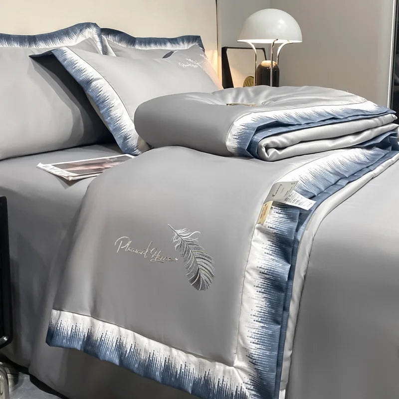 Feather embroidered summer blanket by 𝕄𝕔 𝕋𝕙𝕖 𝔹𝕝𝕒𝕔𝕜 𝔻𝕚𝕒𝕞𝕠𝕟�