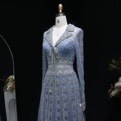 MC THE BLACK DIAMOND long sleeve formal evening dress featuring elegant design and sophisticated style.
