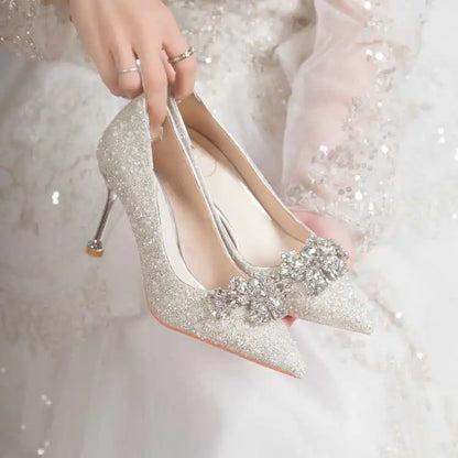 Silver crystal high heels from 𝕄𝕔 𝕋𝕙𝕖 𝔹𝕝𝕒𝕔𝕜 𝔻𝕚𝕒𝕞𝕠𝕟𝕕