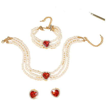 Elegant bridal jewelry set featuring a necklace and versatile earrings by MC THE BLACK DIAMOND, showcased in a stylish, detailed design.