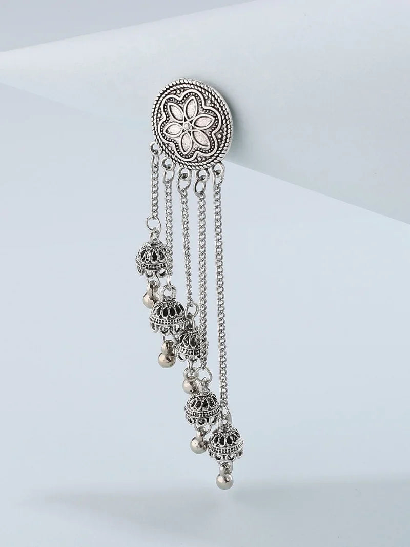 Vintage ethnic bohemian bell earrings with tassel and floral designs by 𝕄𝕔 𝕋𝕙𝕖 𝔹𝕝𝕒𝕔𝕜 𝔻𝕚𝕒𝕞�
