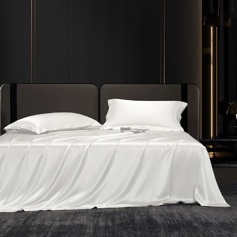 Solid silk bedding set with duvet cover, fitted sheet, pillowcases, and bedspreads from 𝕄𝕔 𝕋𝕙𝕖 𝔹𝕝𝕒𝕔𝕜 𝔻𝕚�