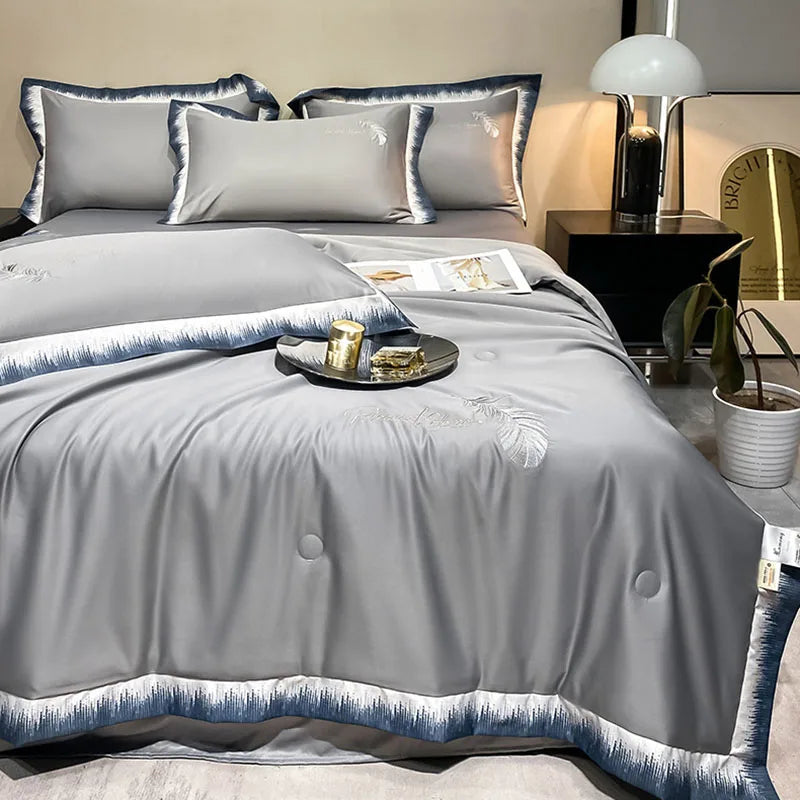 Feather embroidered summer blanket by 𝕄𝕔 𝕋𝕙𝕖 𝔹𝕝𝕒𝕔𝕜 𝔻𝕚𝕒𝕞𝕠𝕟�