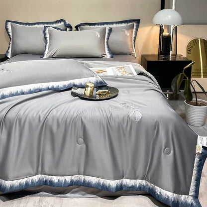 Feather embroidered summer blanket by 𝕄𝕔 𝕋𝕙𝕖 𝔹𝕝𝕒𝕔𝕜 𝔻𝕚𝕒𝕞𝕠𝕟�