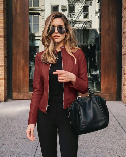 Women’s Mohammad ♛ Collection female jacket with zipper, stylish outerwear designed for women, featuring a sleek fit and modern look.