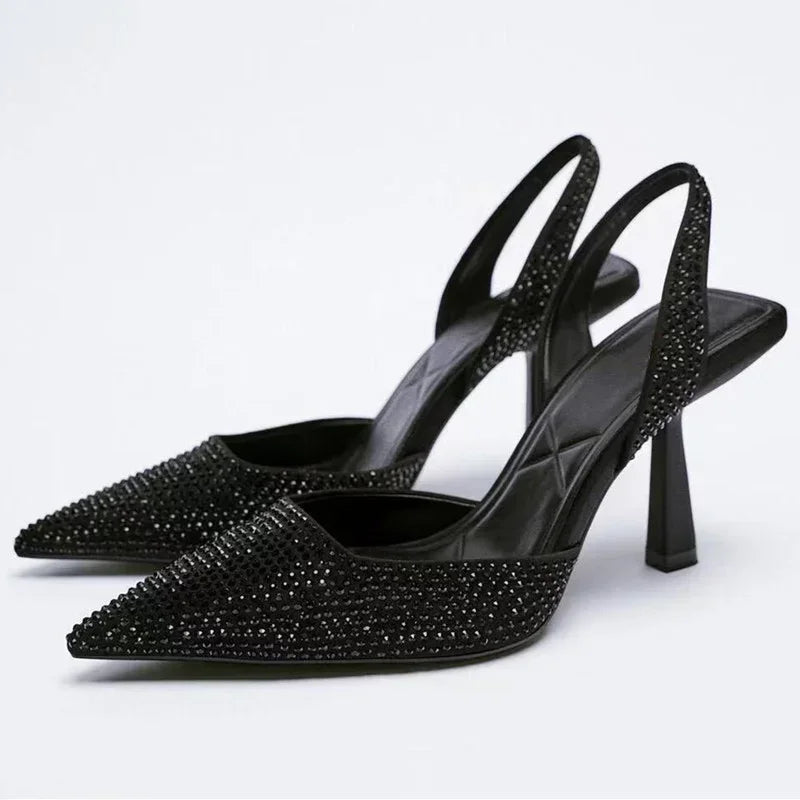 Women’s fashion crystal buckle slingback high heels by 𝕄𝕮 𝕋𝕙𝕖 𝔹𝕝𝕒𝕔𝕜 𝔻𝕚𝕒𝕞𝕠�