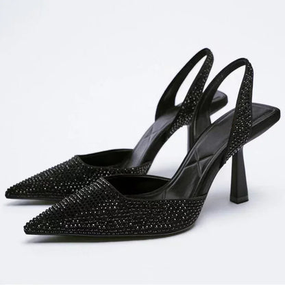 Women’s fashion crystal buckle slingback high heels by 𝕄𝕮 𝕋𝕙𝕖 𝔹𝕝𝕒𝕔𝕜 𝔻𝕚𝕒𝕞𝕠�