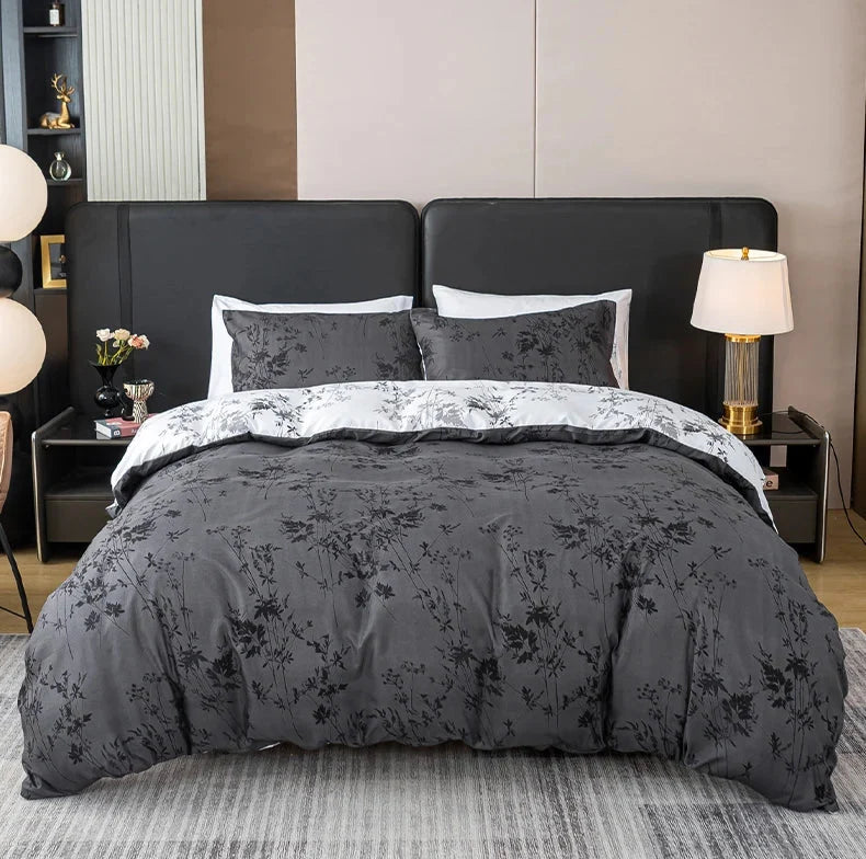 Zhusheng Kongye pattern print duvet cover set from 𝕄𝕔 𝕋𝕙𝕖 𝔹𝕝𝕒𝕔𝕜 𝔻𝕚𝕒𝕞𝕠