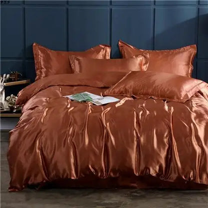 Luxury Mulberry satin bedding set with duvet cover and sheet, soft, silky, skin-friendly bedsheets by 𝕄𝕔 𝕋𝕙𝕖 𝔹𝕝𝕒𝕔𝕜 𝔻�