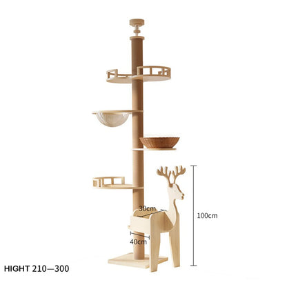 MC THE BLACK DIAMOND YXT Cat Tree with Cat Nest and Perch, multi-level floor-to-ceiling cat tower with scratching posts and cozy hideouts.