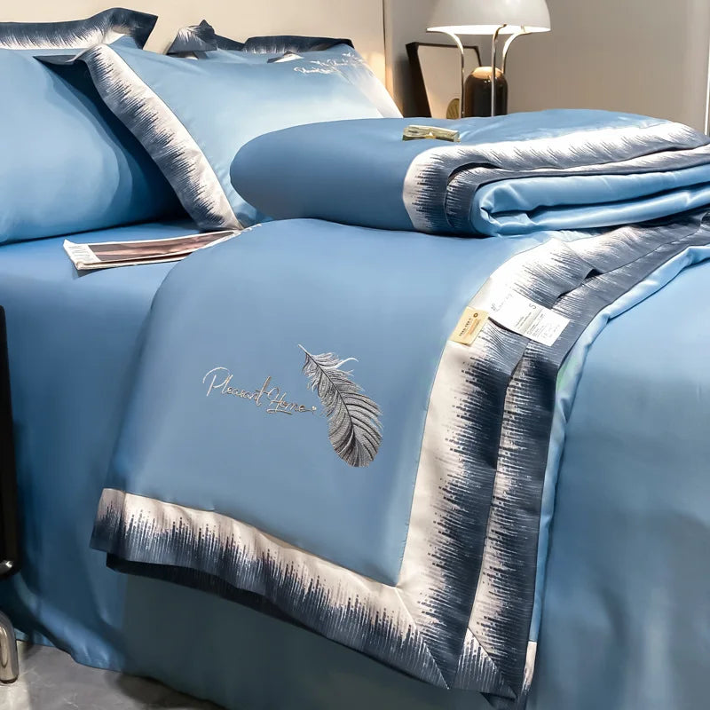 Feather embroidered summer blanket by 𝕄𝕔 𝕋𝕙𝕖 𝔹𝕝𝕒𝕔𝕜 𝔻𝕚𝕒𝕞𝕠𝕟�