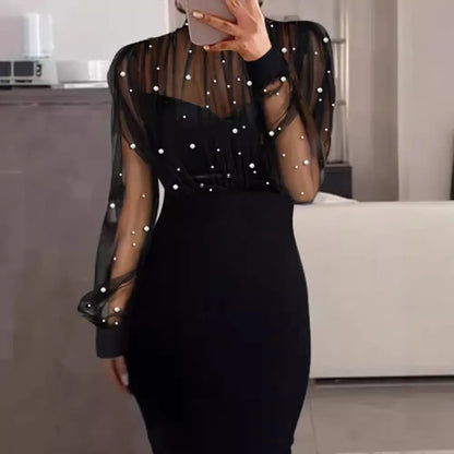 Splicing long-sleeved sheath dress by 𝕄𝕔 𝕋𝕙𝕖 𝔹𝕝𝕒𝕔𝕜 𝔻𝕚𝕒𝕞𝕠�