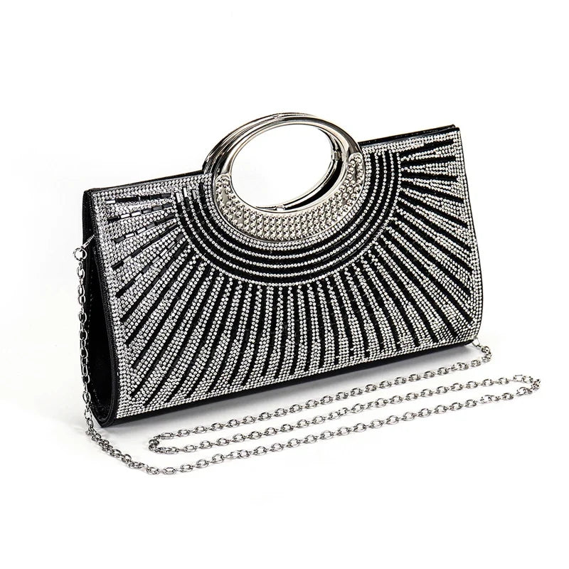 Elegant rhinestone sequin women&