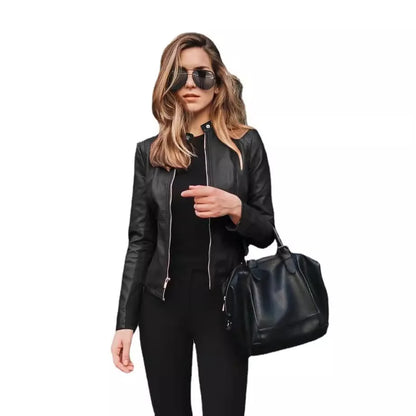 Women’s zip-up jacket from Mohammad Collection, featuring a stylish female jacket with zipper closure and modern design.