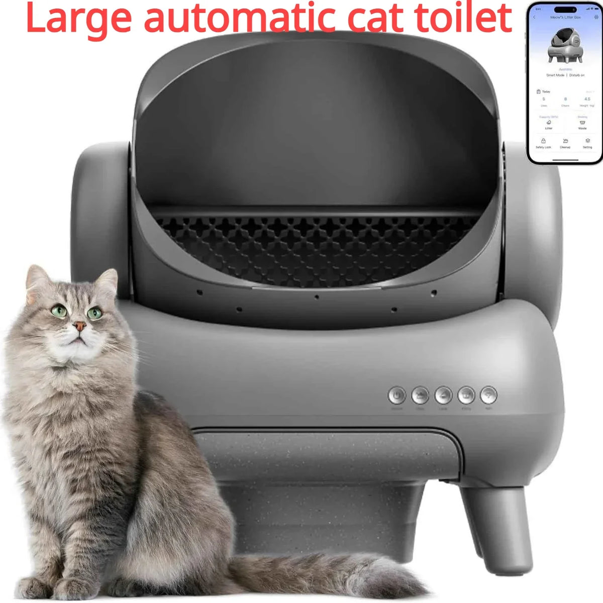MC THE BLACK DIAMOND Pet Box automatic cat litter box with self-cleaning feature, large litter bowl, and intelligent design for cats.