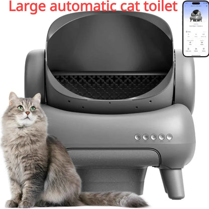 MC THE BLACK DIAMOND Pet Box automatic cat litter box with self-cleaning feature, large litter bowl, and intelligent design for cats.