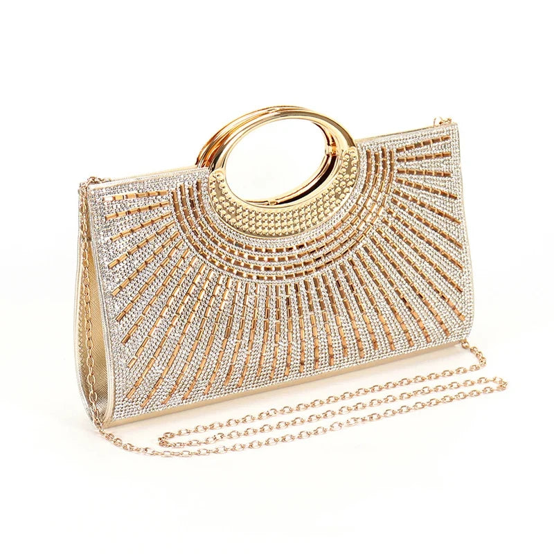 Elegant rhinestone sequin clutch bag with chain, suitable for wedding and party events, by 𝕄𝕔 𝕋𝕙𝕖 𝔹𝕝𝕒𝕔𝕜 𝔻𝕚�