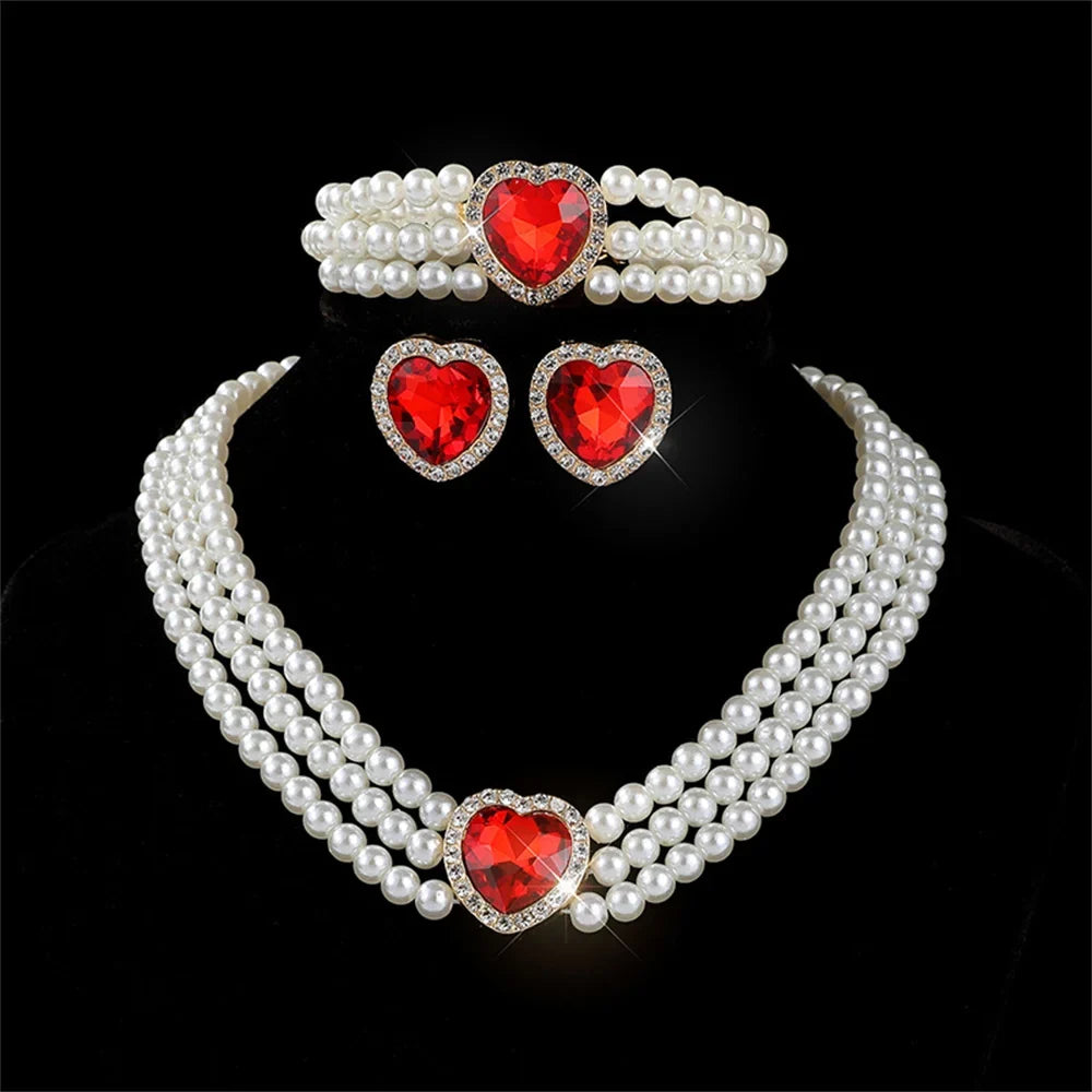 Elegant bridal jewelry set featuring a necklace and versatile earrings by MC THE BLACK DIAMOND, perfect for wedding accessories.