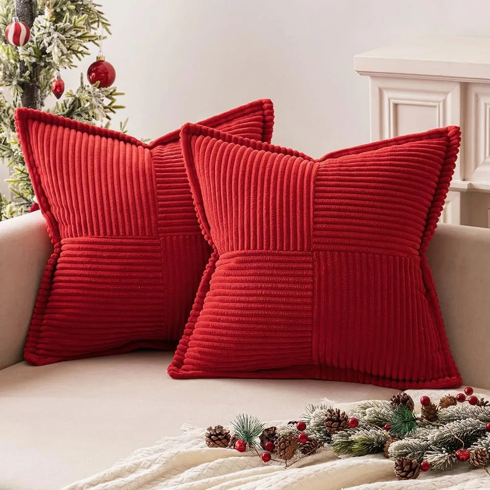 Boho striped decorative cushion cover for sofa by MC The Black Diamonds, featuring colorful woven fabric and modern design.