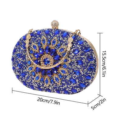 Luxury diamond-embellished clutch evening bag by MC THE BLACK DIAMOND, featuring elegant design and sparkling accents.