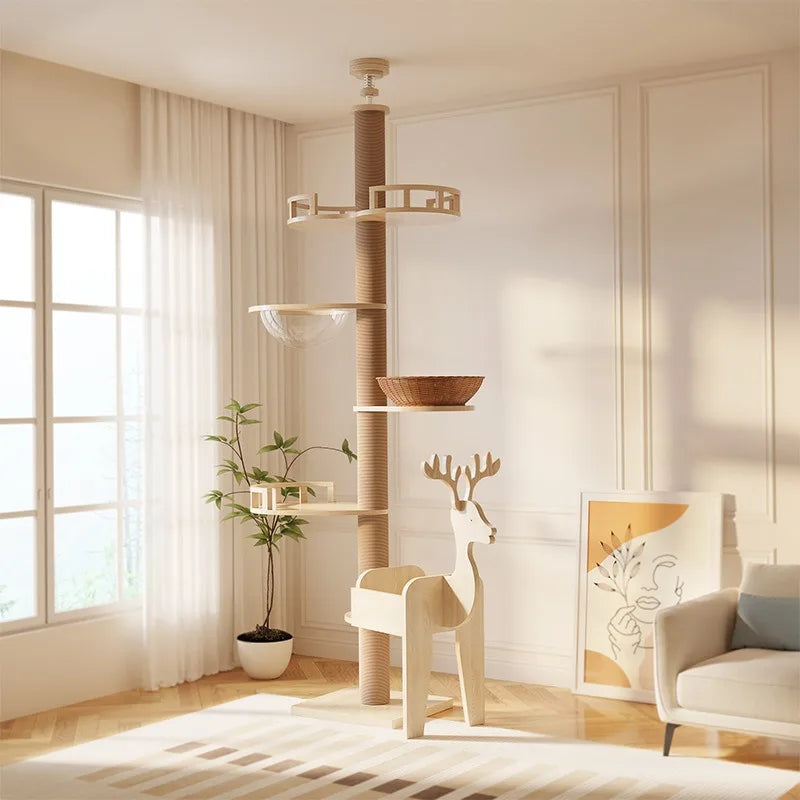 MC THE BLACK DIAMOND YXT Cat Tree with cat nest and perch, multi-level tower for cats to climb, scratch, and relax.