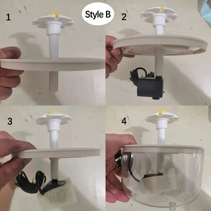 USB electric pet water fountain by MC THE BLACK DIAMOND, 1L capacity, automatic cat drinker with filter for fresh water.